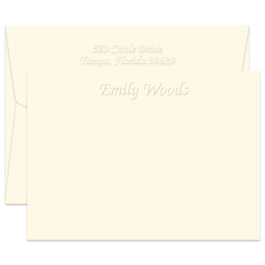Triple Thick Chancery Flat Note Cards - Embossed